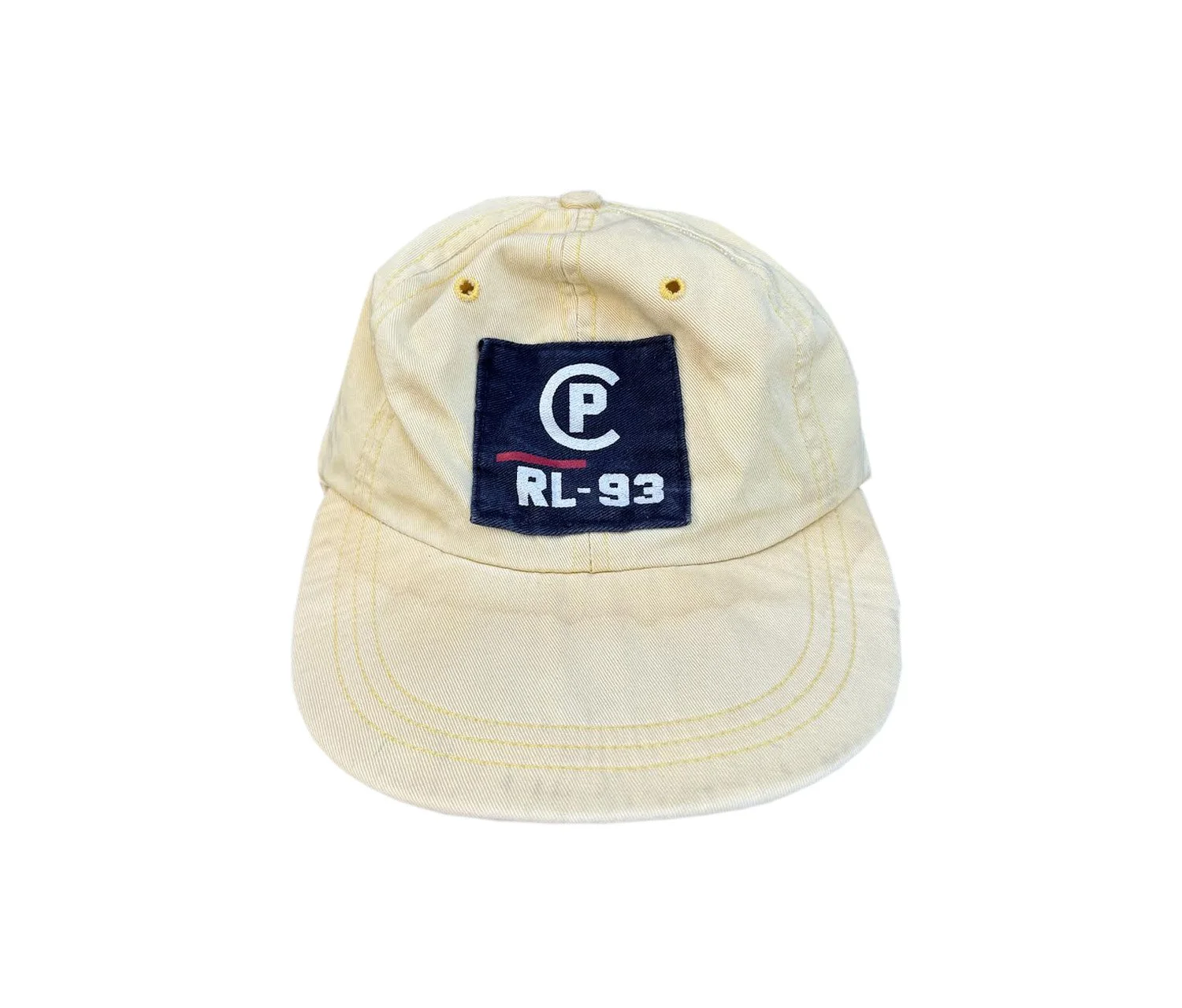 Vintage Polo Ralph Lauren RL-93 Yellow Fitted Hat (Size L Fits